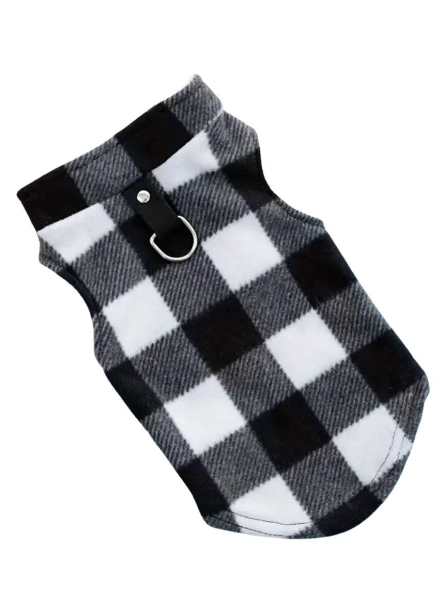 Chaleco Leñador blanco y rojo Small (perros y gatos chicos).