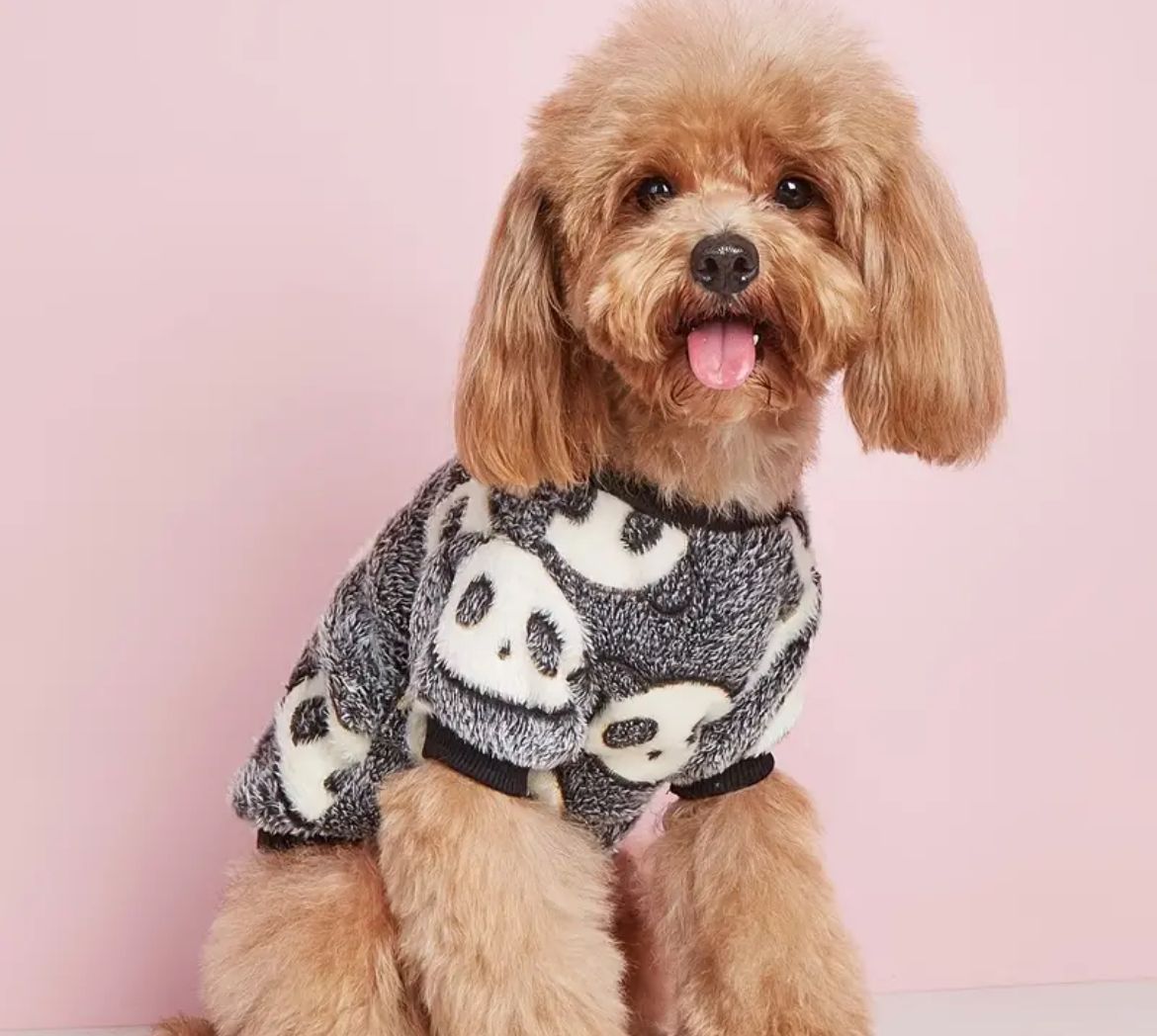 Suéter Pandita Gris Mediano (perros y gatos chicos)